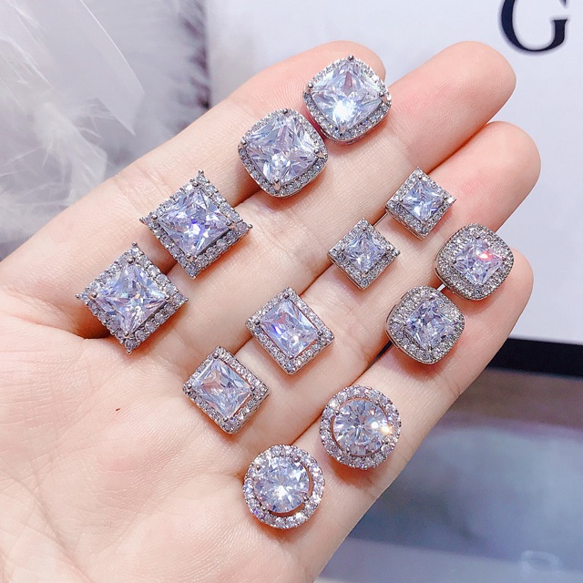 Bông Tai/Khuyên Tai Bạc Nụ Đá Tổng Hợp Các Mẫu Siêu Hot Cực Xinh