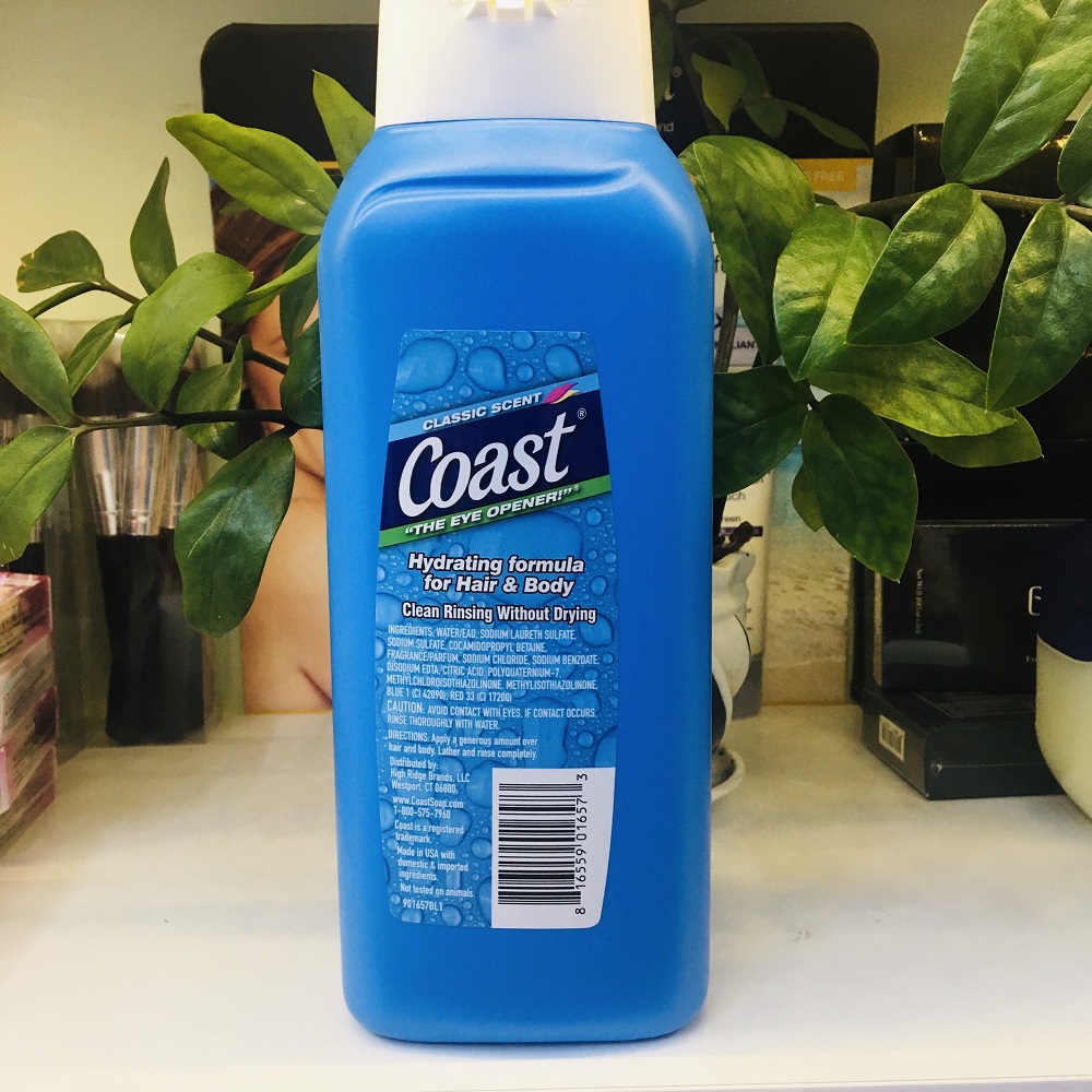 Sữa tắm gội coast hair and body wash cho nam 946ml usa