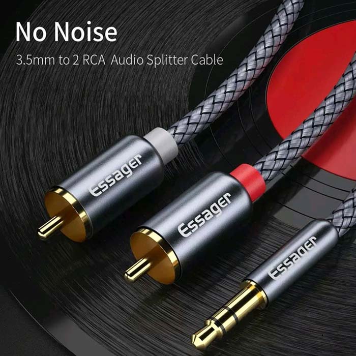Cáp essager chuyển aux 3.5mm sang 2 rca bông sen