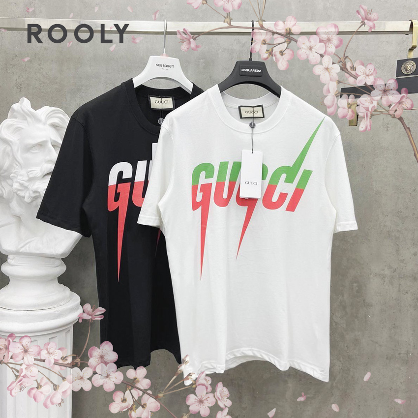 Áo gu.cci xanh đỏ sấm sét ảnh thật "siêu cháy" gc4 nam nữ thun cotton
