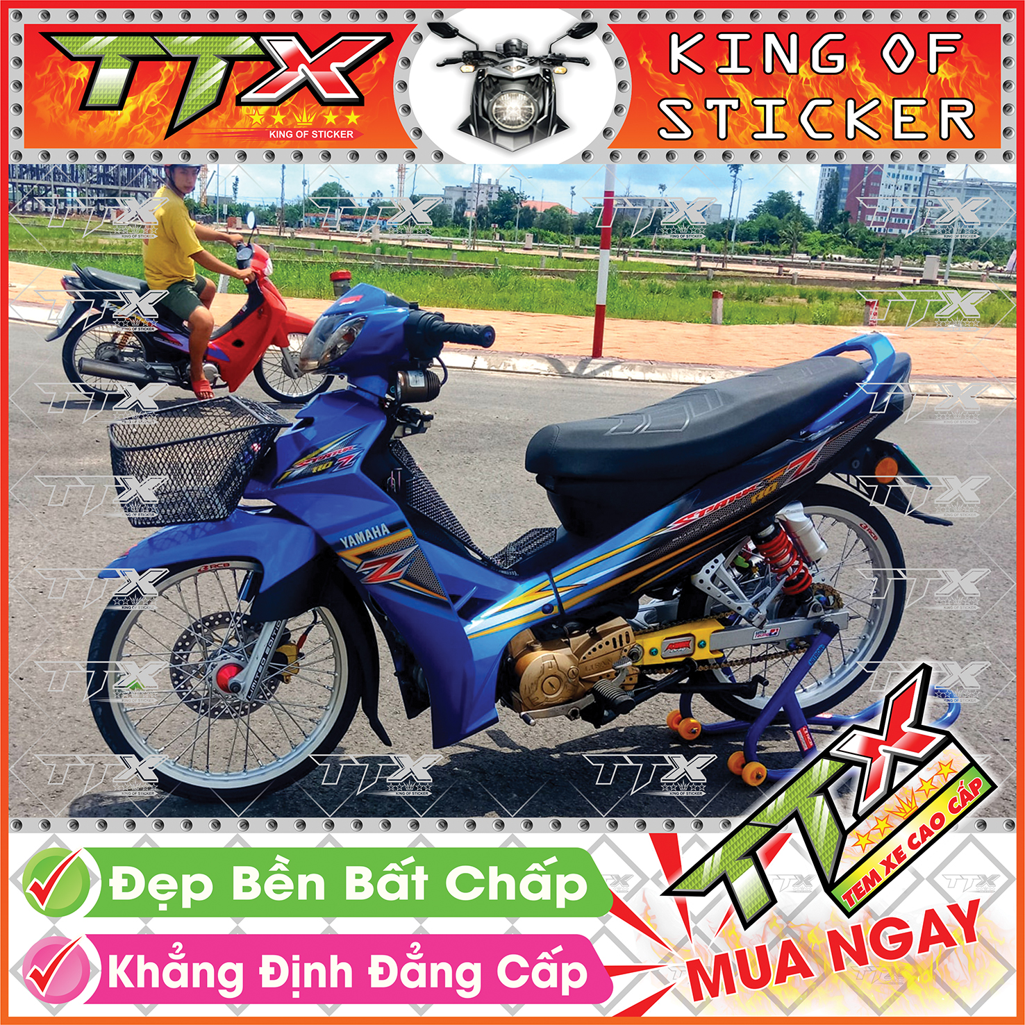 Tem xe sirius spark 110 xanh đen chữ z - tem sirius đen xanh siêu đẹp - mẫu team sirius xanh đen
