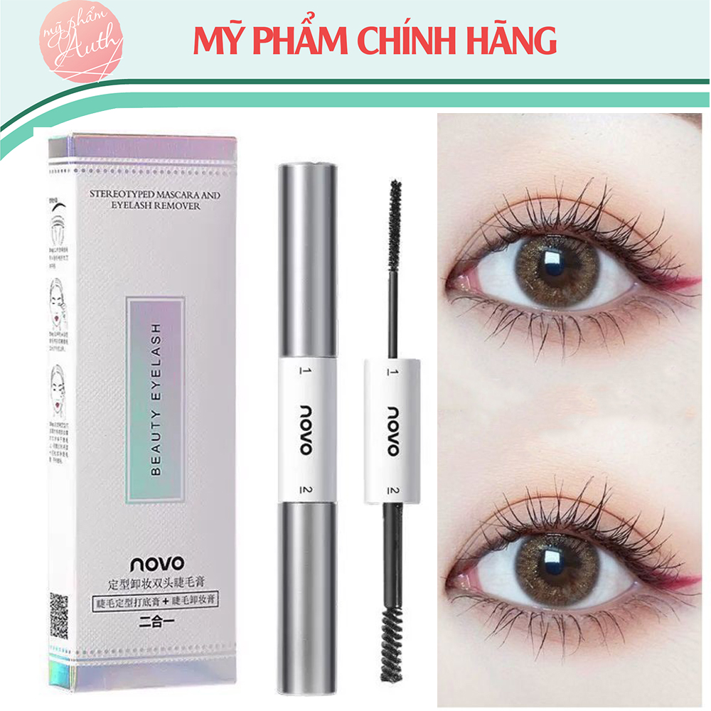 Mascara NOVO 2 đầu chống nước chống trôi mồ hôi Beauty Eyelash một đầu chuốt mi trên, một đầu chuốt mi dưới