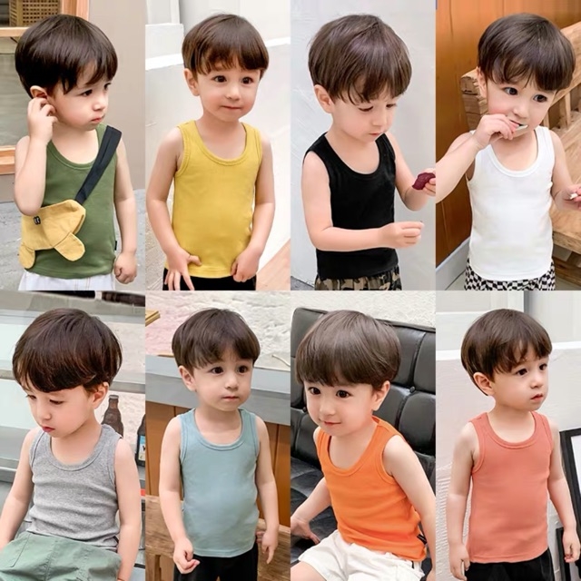 Áo ba lỗ thun gân cotton cho bé. xưởng may hải phong