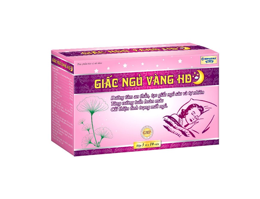 Viên Uống Ngủ Ngon  Giấc Ngủ Vàng Giúp Dưỡng Tâm An Thần, Giảm Stress Mất Ngủ - Hộp 30 Viên Thành Phần Thảo Dược Thiên Nhiên