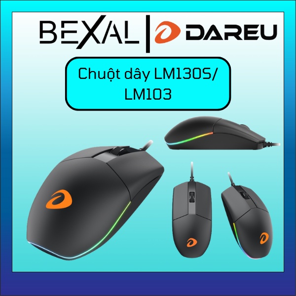 Chuột máy tính lm130s lm103 siêu bền có dây dùng cho văn phòng cổng kết nối usb dareu bexal du04