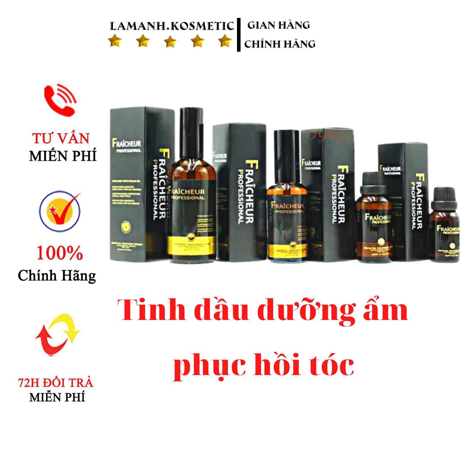 Tinh dầu dưỡng bóng phục hồi tóc fraicheur argan oil treatment chai 15ml-30ml-500ml-100ml