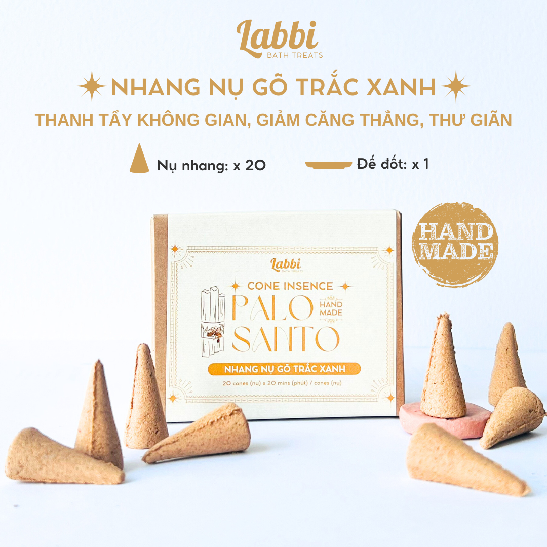 Nhang nụ thanh tẩy Gỗ trắc xanh PALO SANTO Mang năng lượng tích cực/ Cone incense