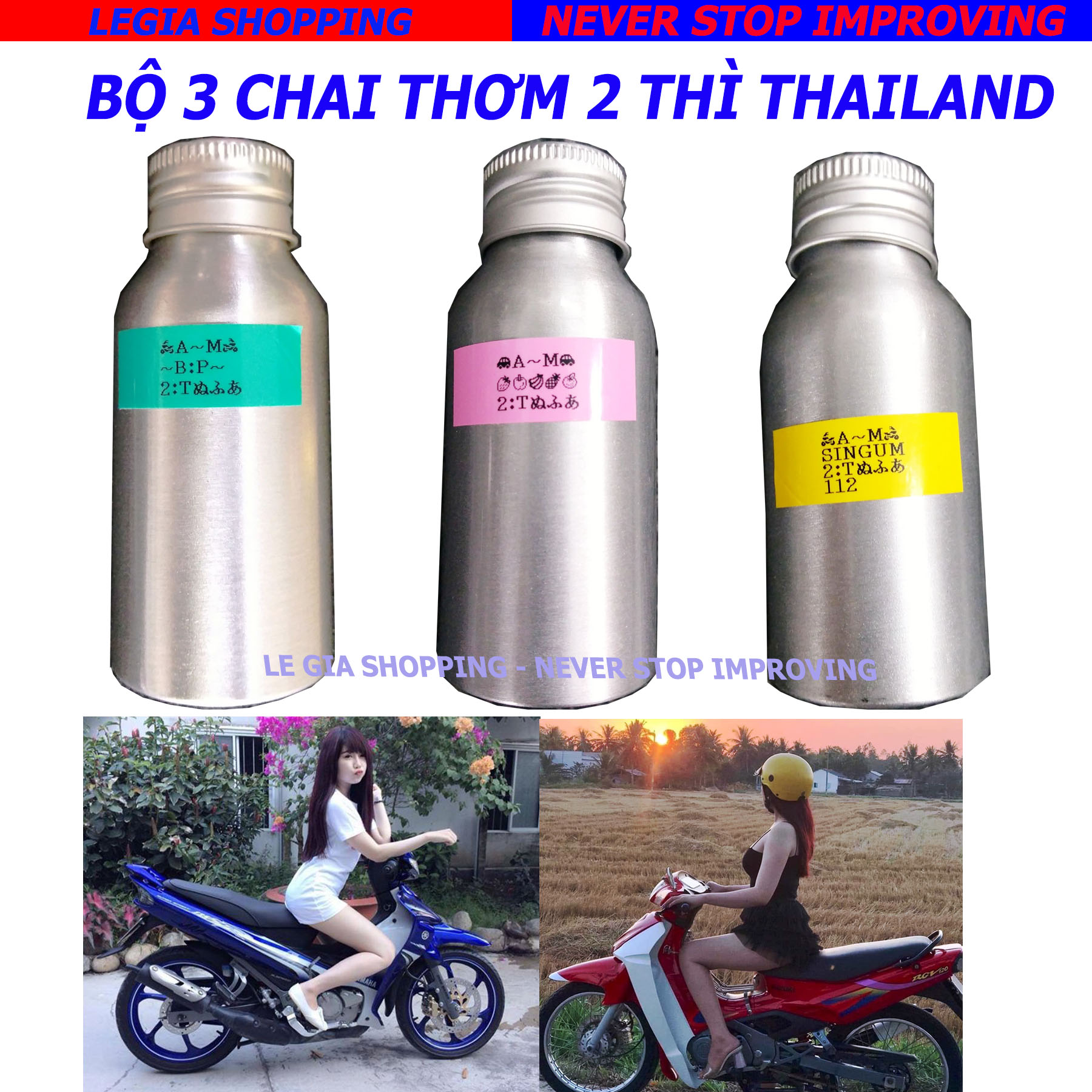 BỘ 3 CHAI THƠM 2 THÌ / PHỤ GIA PHA NHỚT SUZUKI SPORT / YA Z / NOVA