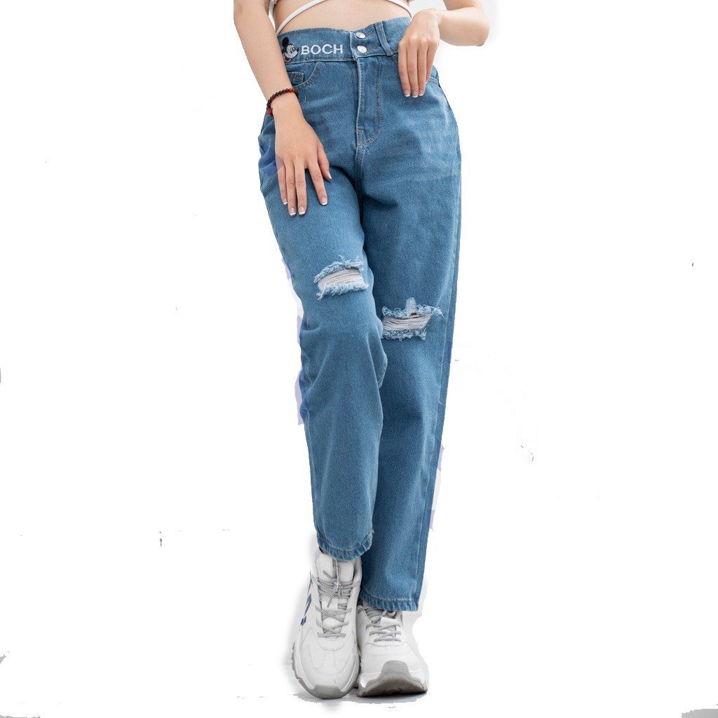 Quần Jeans Tidi rách gối thuê họa tiết TD152