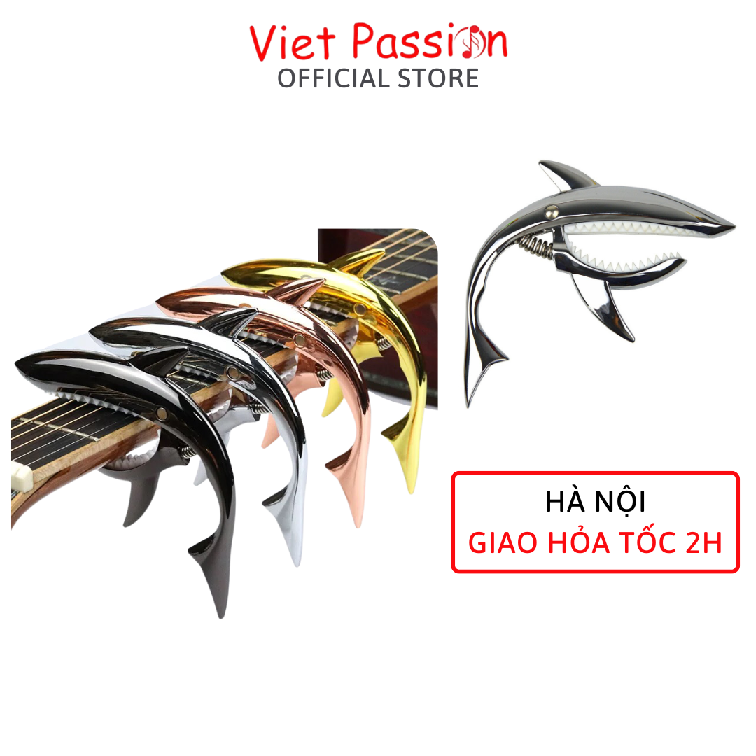 Capo guitar cá mập cao cấp dành cho đàn ghi ta classic acoustic đủ màu sắc vietpassion