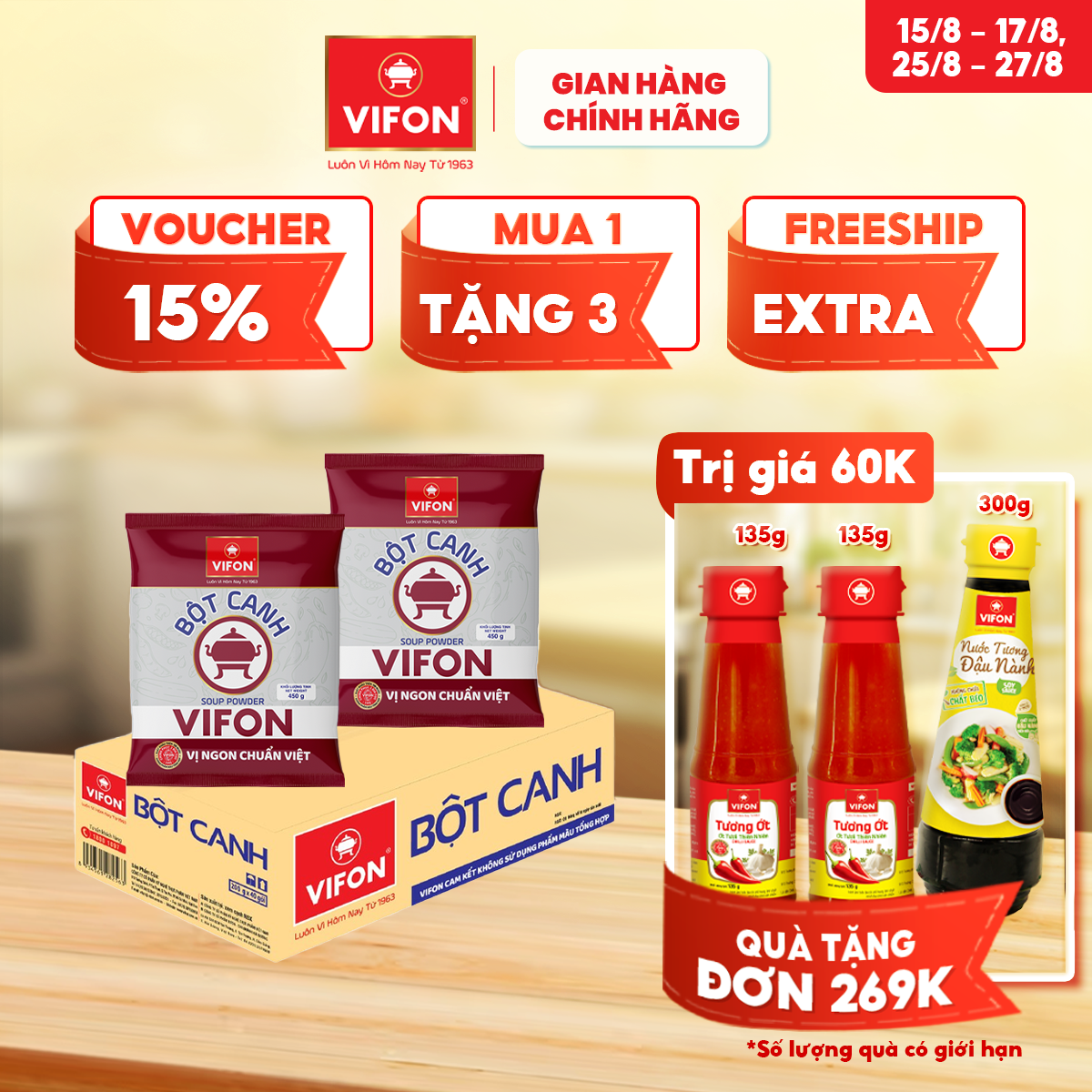 -thùng 20 gói bột canh 14% vifon 450gr/gói