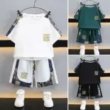 Bộ quần áo mùa hè dành cho bé trai 14-52kg mẫu BỘ PHỐI GẤU. Chất liệu co dãn, thoáng mát.