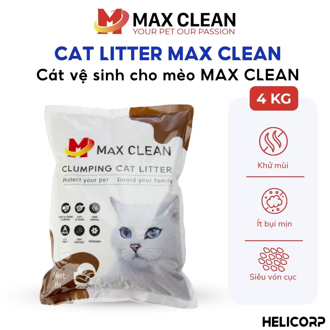 Cát Mèo Max Clean Hương CAFE, Cát Vệ Sinh Cho Mèo Max Clean - HeLiCorp