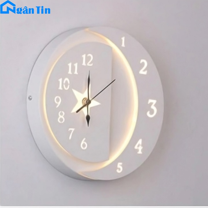 Đèn Led treo tường ốp tường đồng hồ Led 3 chế độ màu 8W 220V GT413 Ngân Tin
