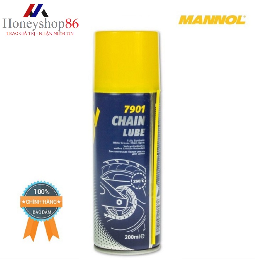 Cao cấp chai xịt bảo dưỡng sên mannol 7901 chain lube 200ml – honeyshop86