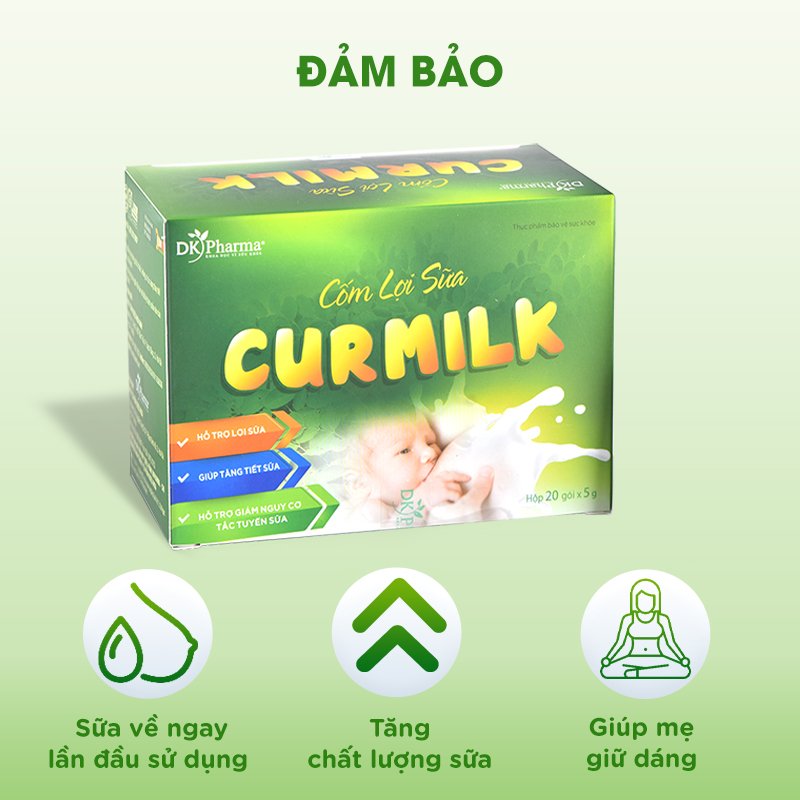 Cốm lợi sữa thảo dược Curmilk, kích sữa, chống tắc sữa, đã nhiều còn chất - Hộp 10 gói