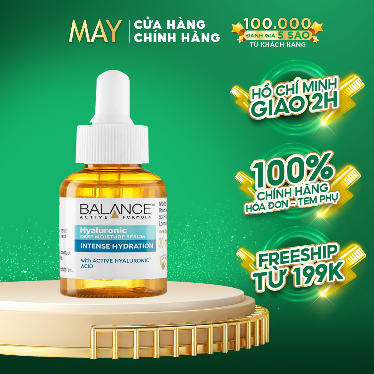 Serum Cấp Nước Dưỡng Ẩm Balance HA HYALURONIC Active Formula Deep Moisturizing 30ml