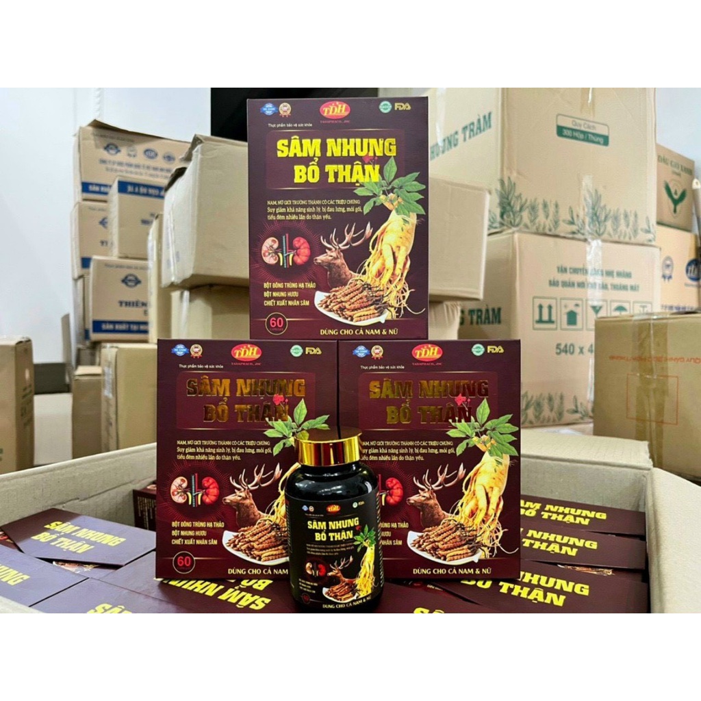 Sâm nhung Bổ thận Cordycep dành cho Nam và Nữ - Giảm chứng thận hư thận yếu - Loại 30v và 60v
