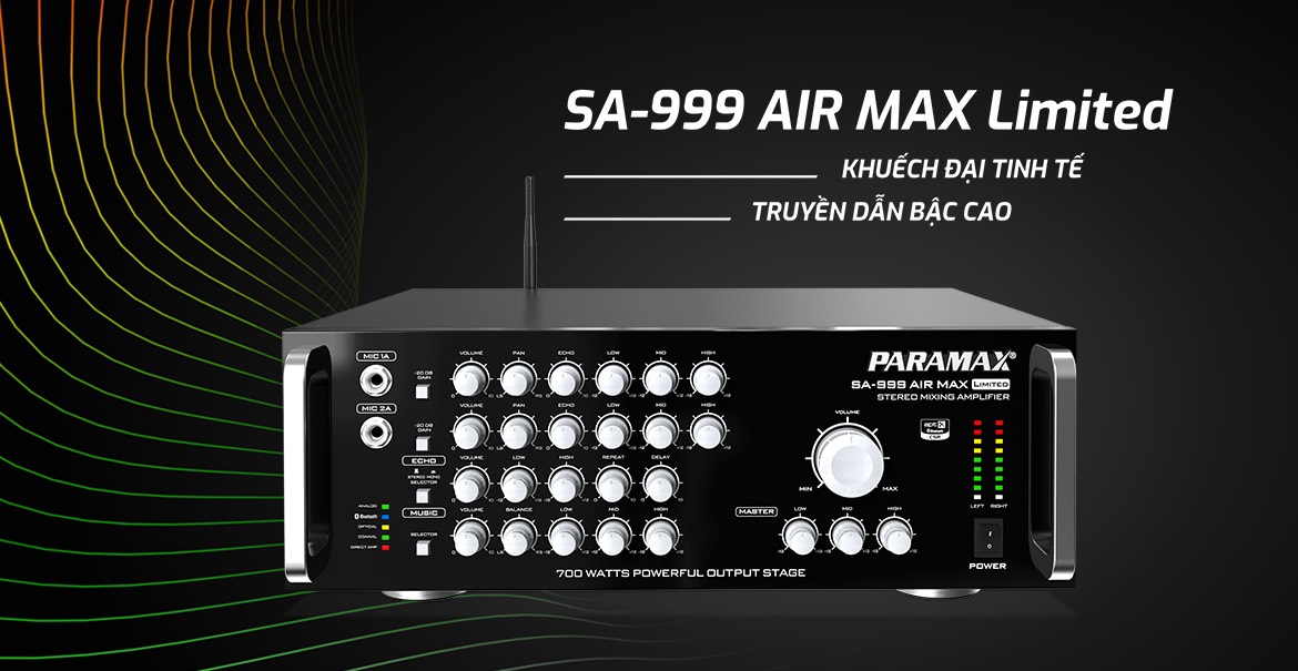 Amply paramax sa-999 air max limited - chính hãng năm 2023 - gia khang electronics