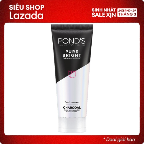 Ponds sữa rửa mặt sáng mịn rạng rỡ / trắng da tinh khiết 100g mới