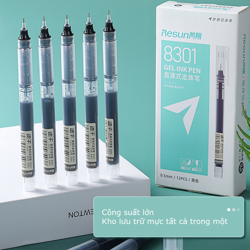 Bộ 10 Bút Muji DecorMe bản dupe bút gel đen xanh đỏ viết đều mực phụ kiện văn phòng phẩm (10 chiếc)