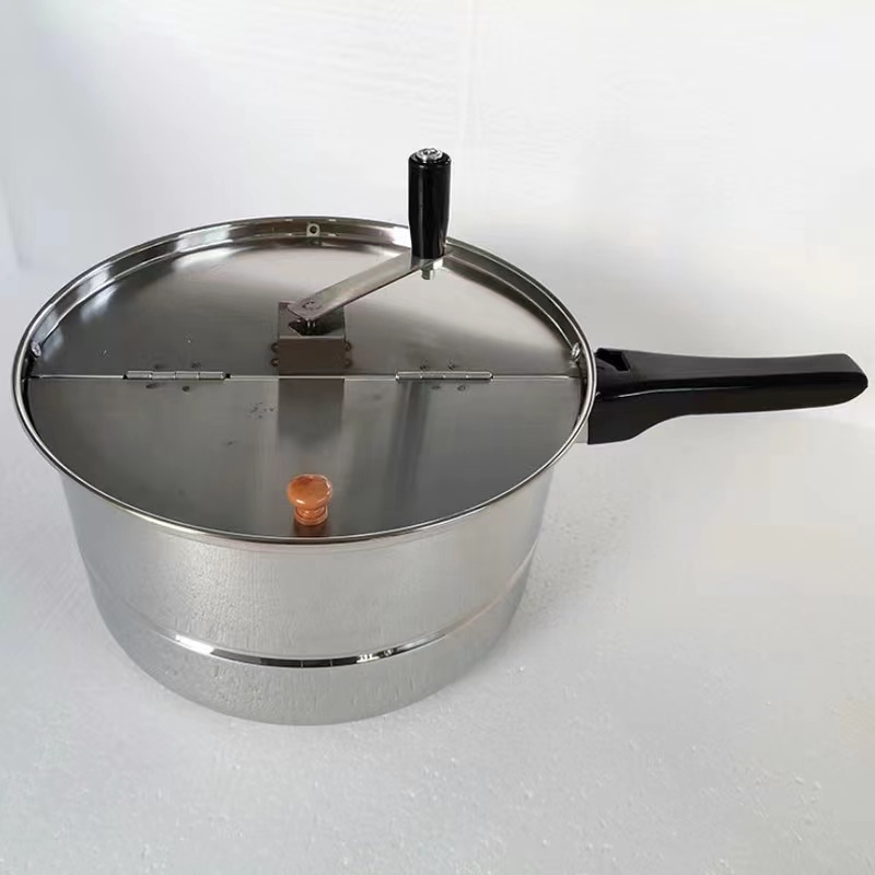Máy làm bắp rang bơ chạy bằng ga trên bếp bằng tay nồi làm bắp rang bơ thương mại máy làm bắp rang dầu nóng quay tay không dính