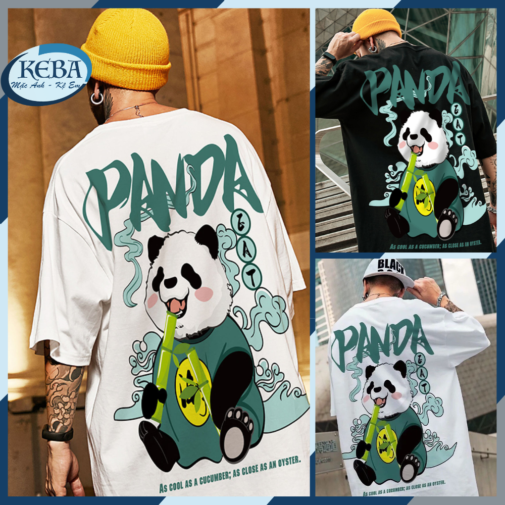 Áo thun tay lỡ GẤU TRÚC PANDA - Áo phông KEBA unisex form rộng phong cách hàn quốc