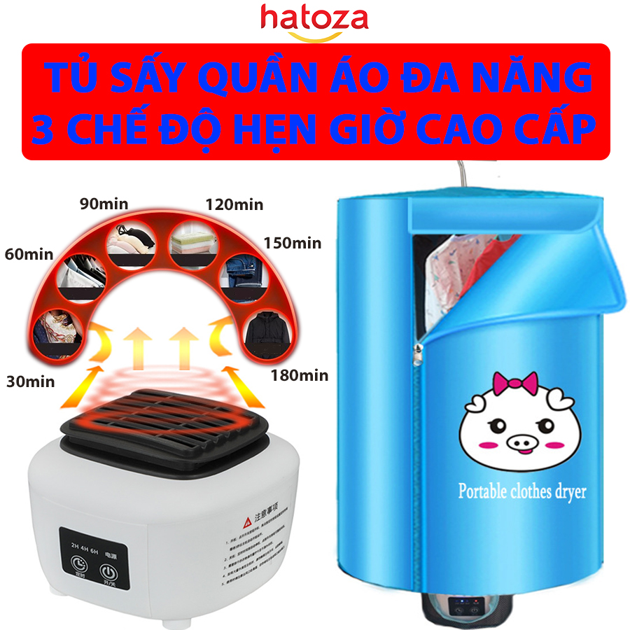 Tủ sấy quần áo Hatoza ,Máy sấy quần áo giày dép đa năng, tiện lợi, hỗ trợ diệt khuẩn cho quần áo, nhanh khô khử ẩm mốc