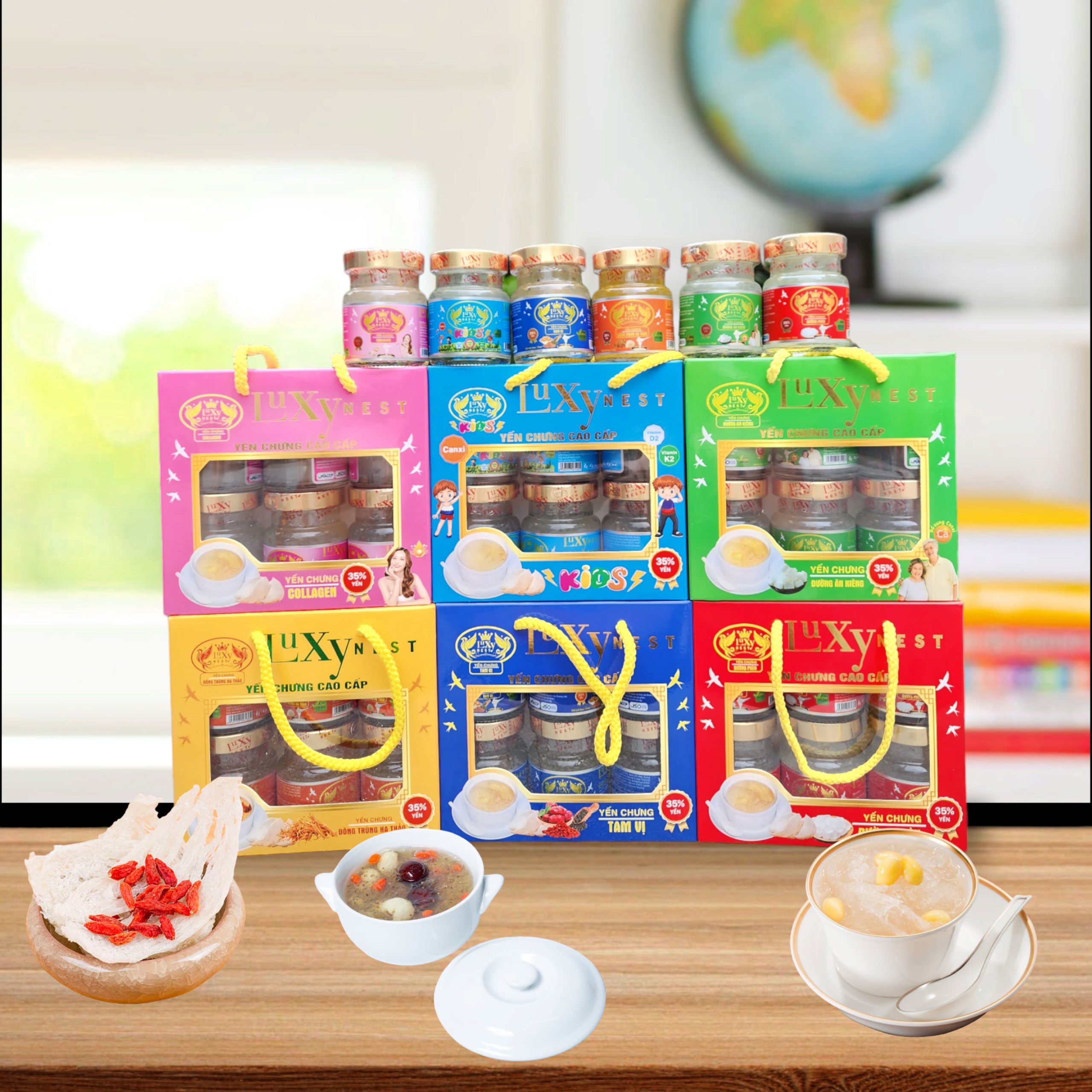 Tổ yến chưng luxy nest cao cấp 35% lốc 6 lọ 70ml