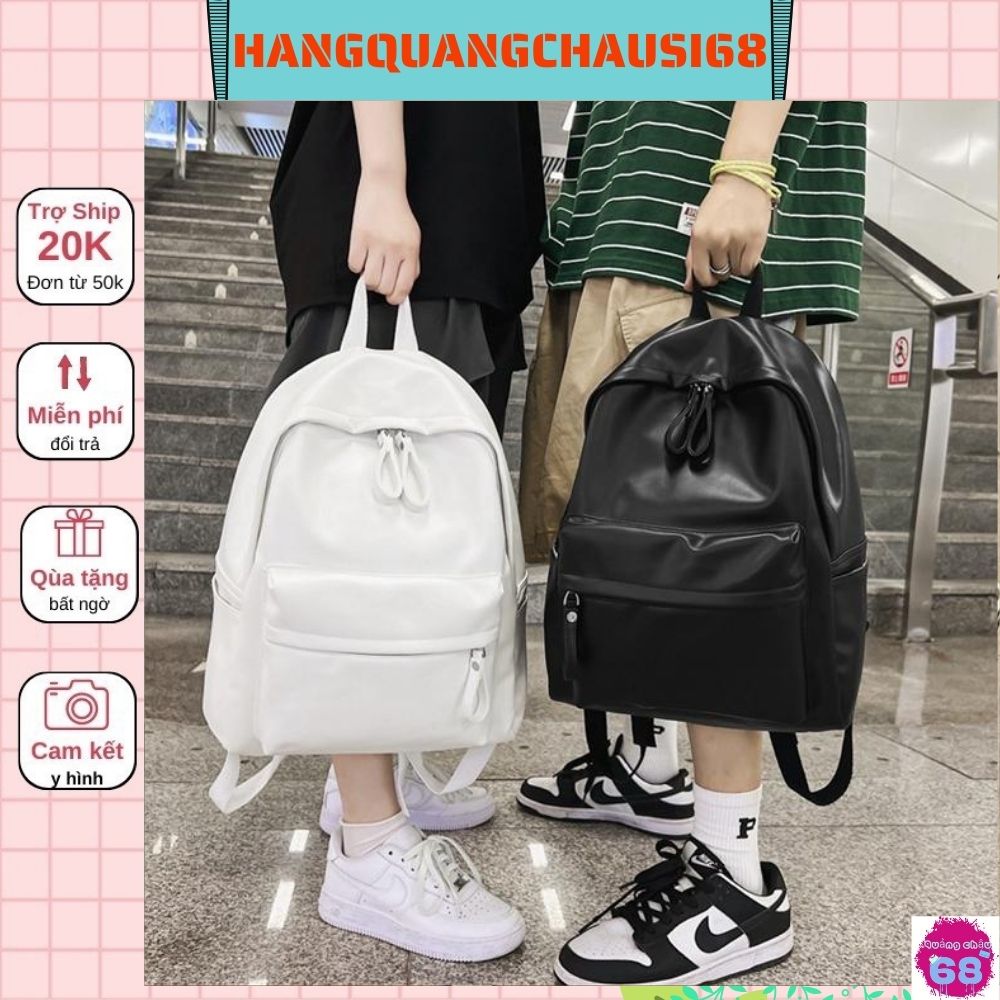 Balo da nữ đi học balo da pu nam nữ ulzzang chống thấm nước basic trơn Hangquangchau68 120