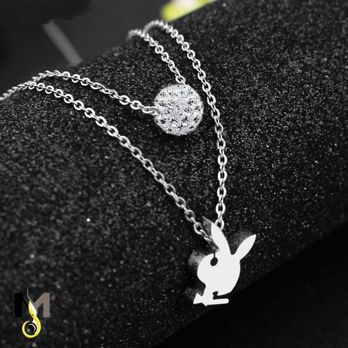 Dây chuyền inox nữ 2 tầng Trái châu - Playboy độc đáo