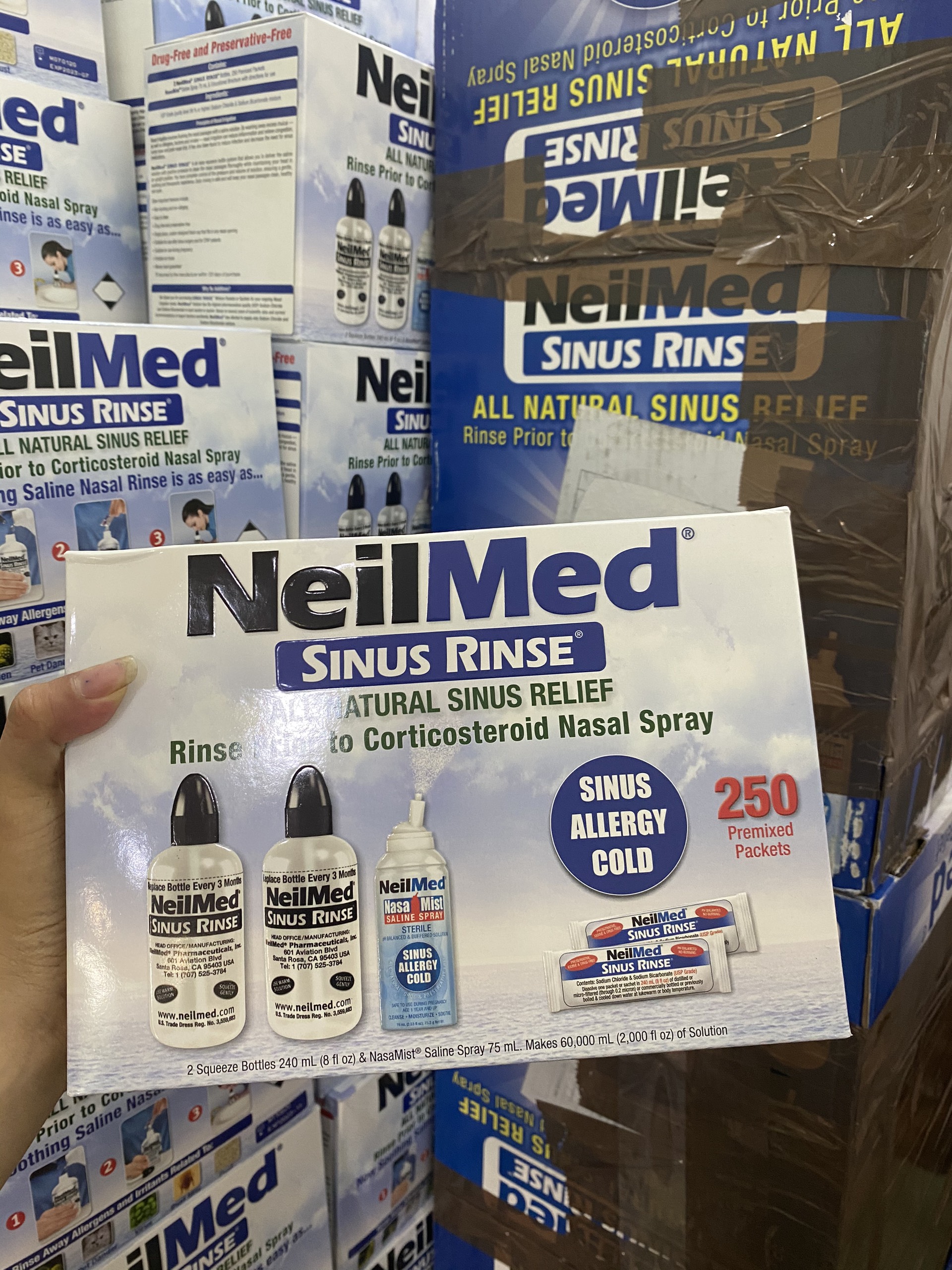 Bộ bình rửa mũi NeilMed 250 gói