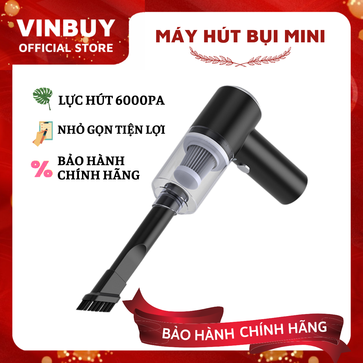 Máy Hút Bụi Cầm Tay Không Dây, Có Đèn Cao Cấp, Lực Hút Lớn 9000PA, Êm Ái Mạnh Mẽ, Sử Dụng Trong Nhà, Ngoài Trời Và Cho Ô Tô – Máy Hút Bụi Ô Tô Và Gia Đình Chính Hãng VinBuy