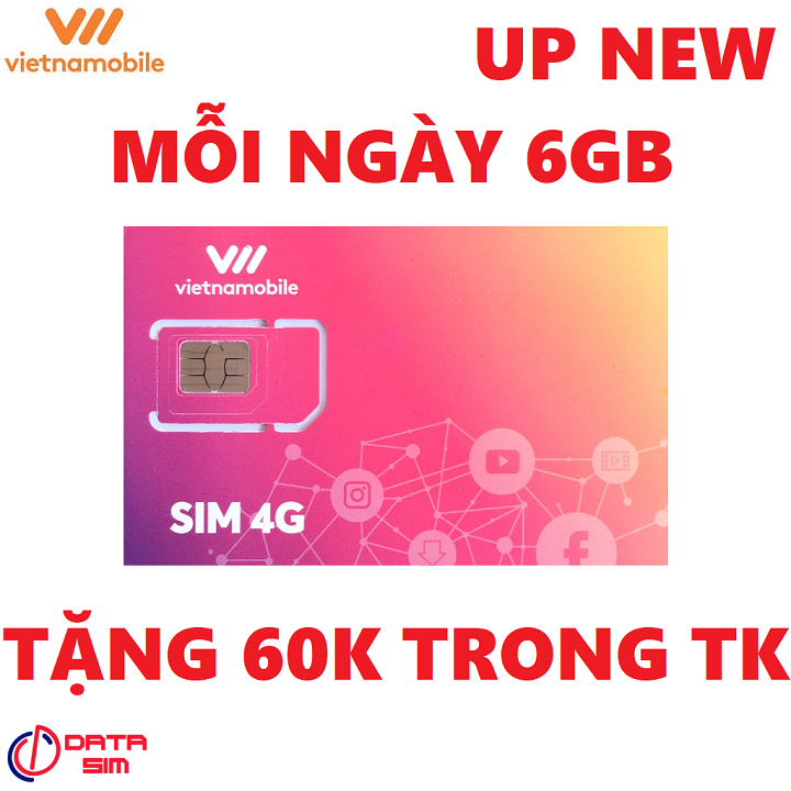 FREESHIP - CHƯA KÍCH HOẠT. Siêu thánh sim UP 4G VNMB miễn phí max 6GB data mỗi ngày miễn phí tháng đầu
