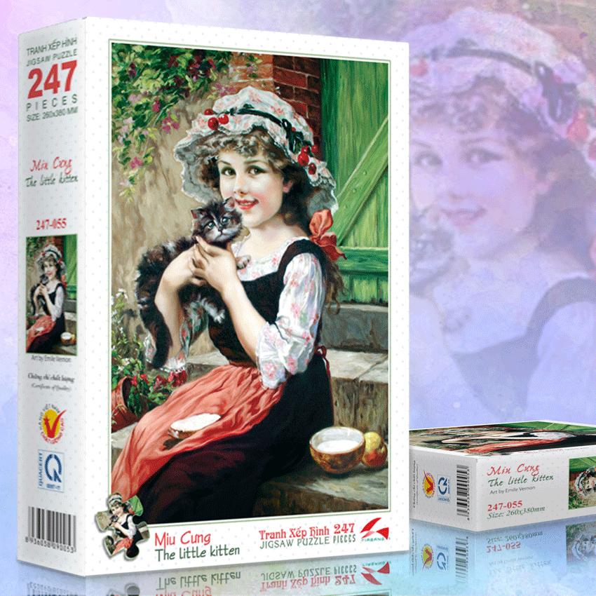 Tranh xếp hình 247-055 miu cưng