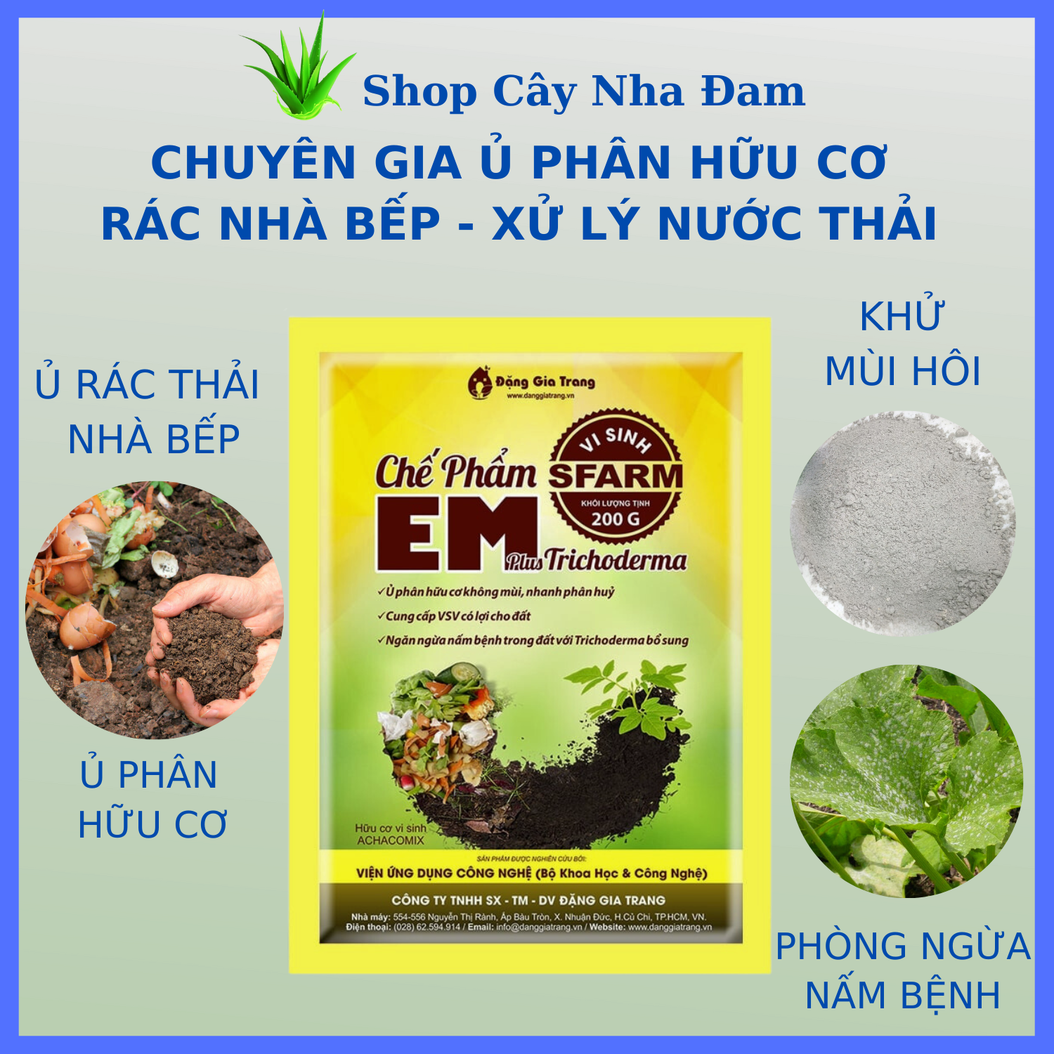Chế Phẩm EM Plus Trichoderma Chuyên xử lý nước thải, rác thải, ủ phân hữu cơ, giảm mùi hôi, Cho Mọi Cây Trồng