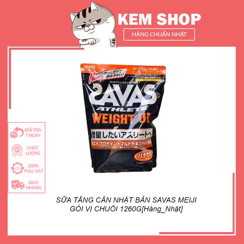 Sữa tăng cân nhật bản savas meiji gói vị chuối 1260g