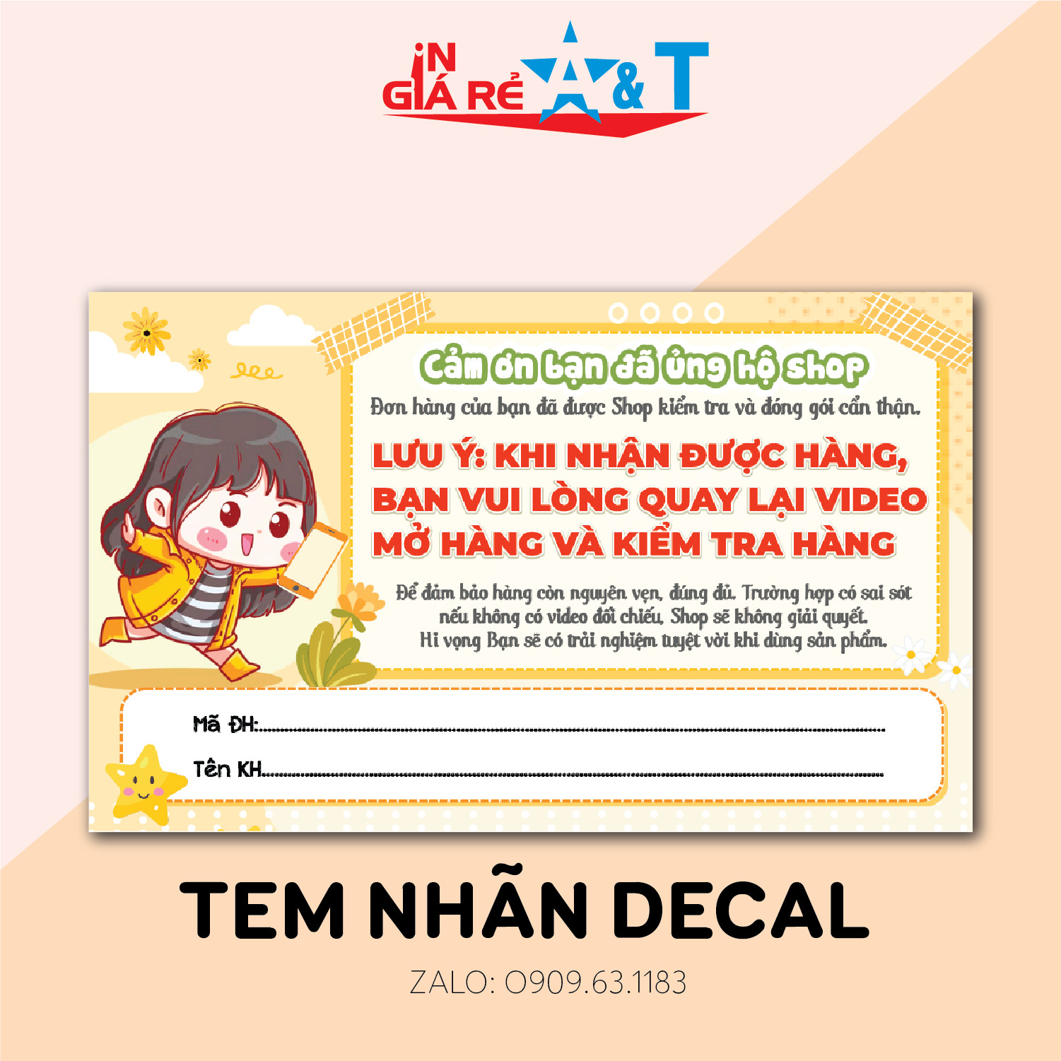 combo 100 Tem dán cảm ơn shipper, NHÃN CÁM ƠN SHIPPER-MẪU 7