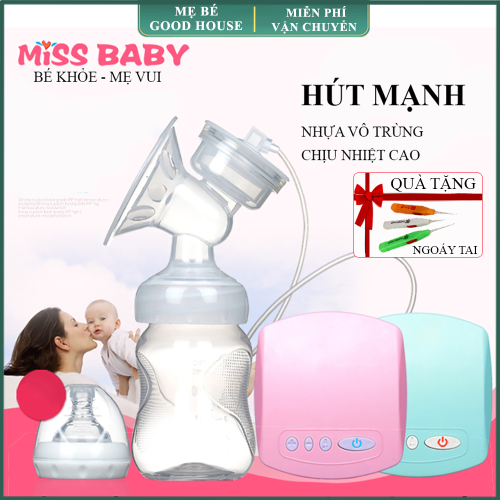 Máy hút sữa điện đơn Miss Baby 9 cấp đô vừa massage vừa kích hút sữa- Thiết kế nhỏ gọn, tháo lắp dễ dàng - Chất liệu cao cấp an toàn tuyệt đối ( Có kèm video hướng dẫn sử dụng)