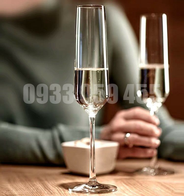 Ly uống Rượu Vang Sâm Panh Pha Lê 205ml, Ly thủy tinh kiểu uống Champagne Sang Trọng, cốc uống cocktail, Ly Ruou Vang, wine glass