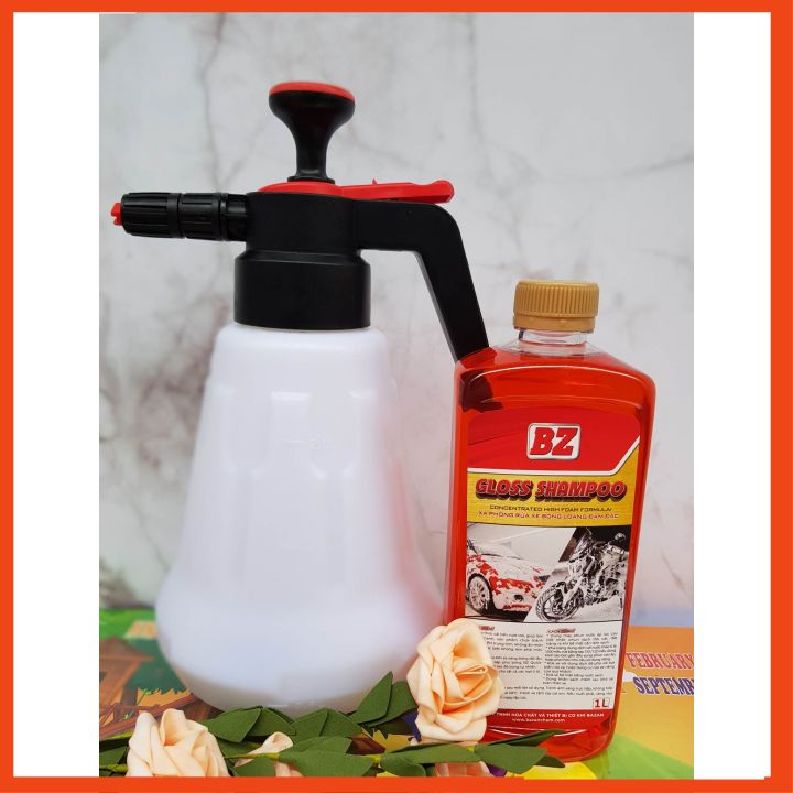 Combo xà bông bz + bình bọt tuyết lớn 2l, tặng kèm vòi xịt