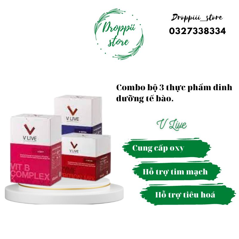 Combo bộ 3 thực phẩm dinh dưỡng tế bào VLive-Voxy-Vtrition