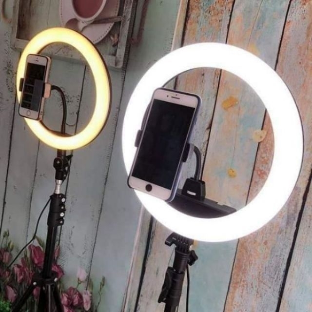 Đèn livestream 26cm kèm chân cao 2m1