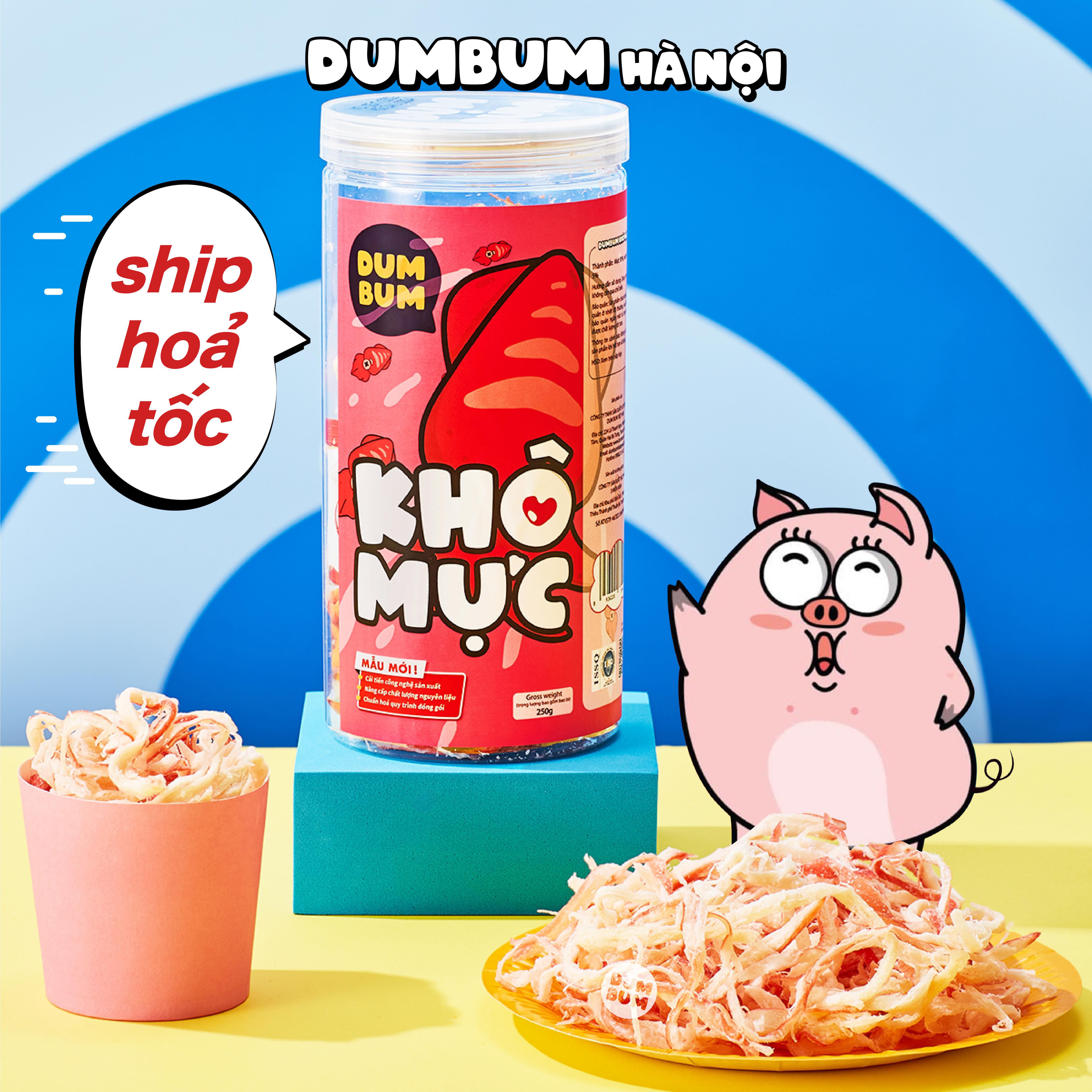 Khô mực hấp dừa xé sợi 250g DumBum đồ ăn vặt Hà Nội vừa ngon vừa rẻ