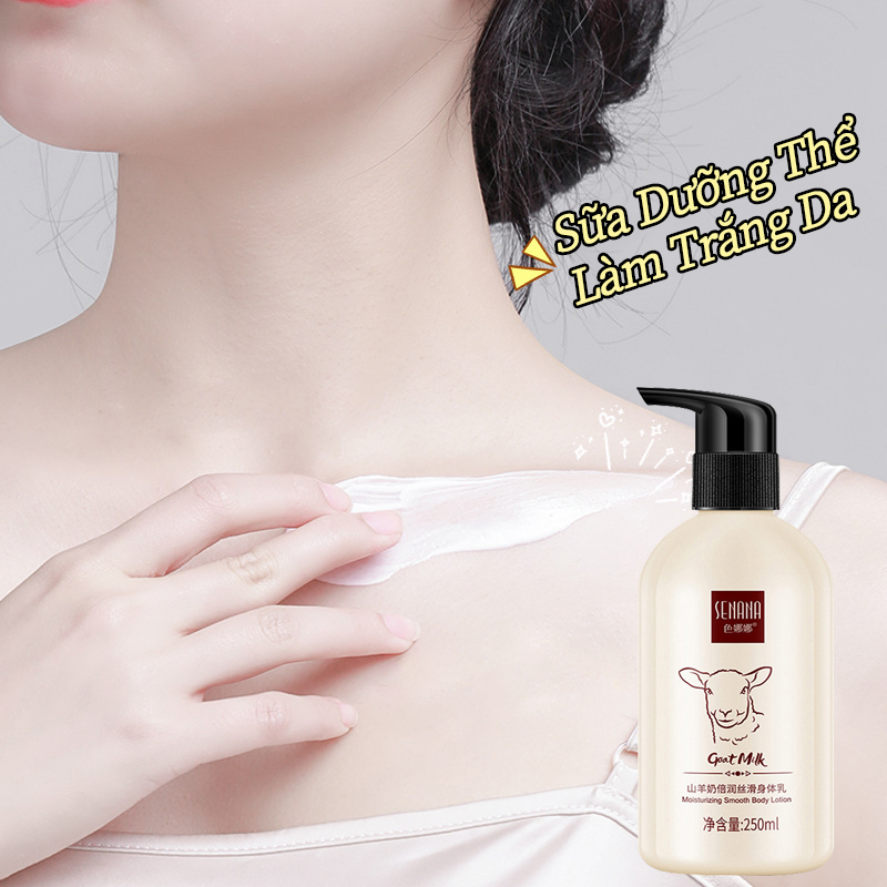Sữa dưỡng thể làm trắng da senana dưỡng ẩm toàn thân không nhờn dưỡng thể thơm sản phẩm chăm sóc cơ thẻ 250ml