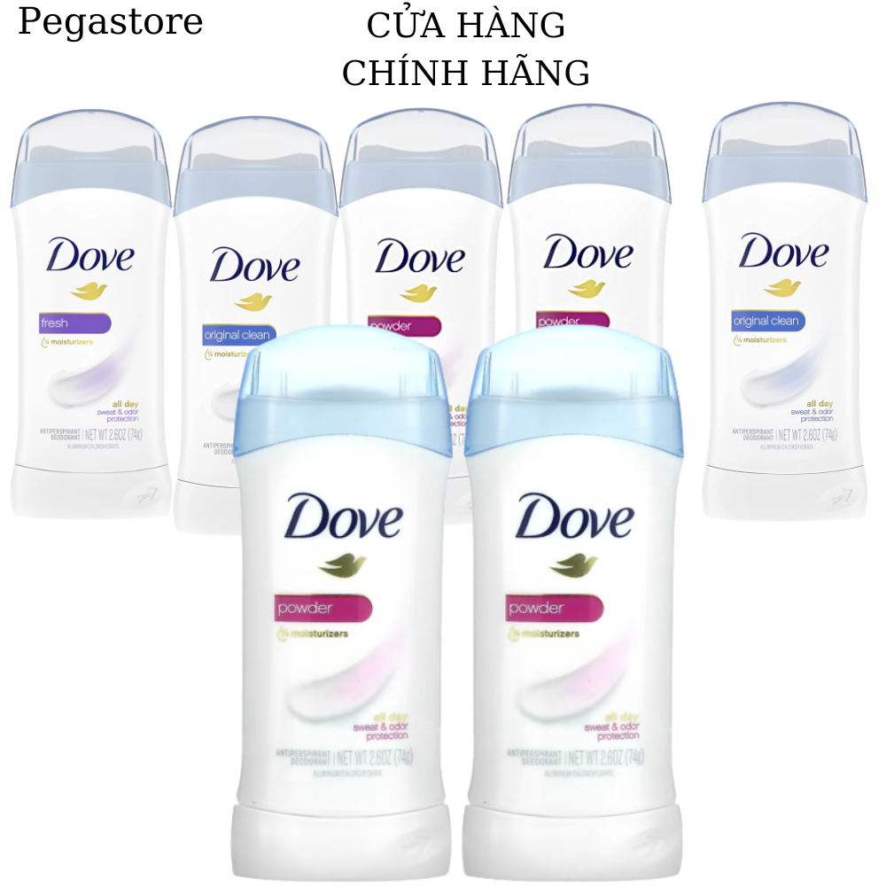 Lăn khử mùi nữ dove 24h invisible solid 74g / lăn nách nữ - pegastore