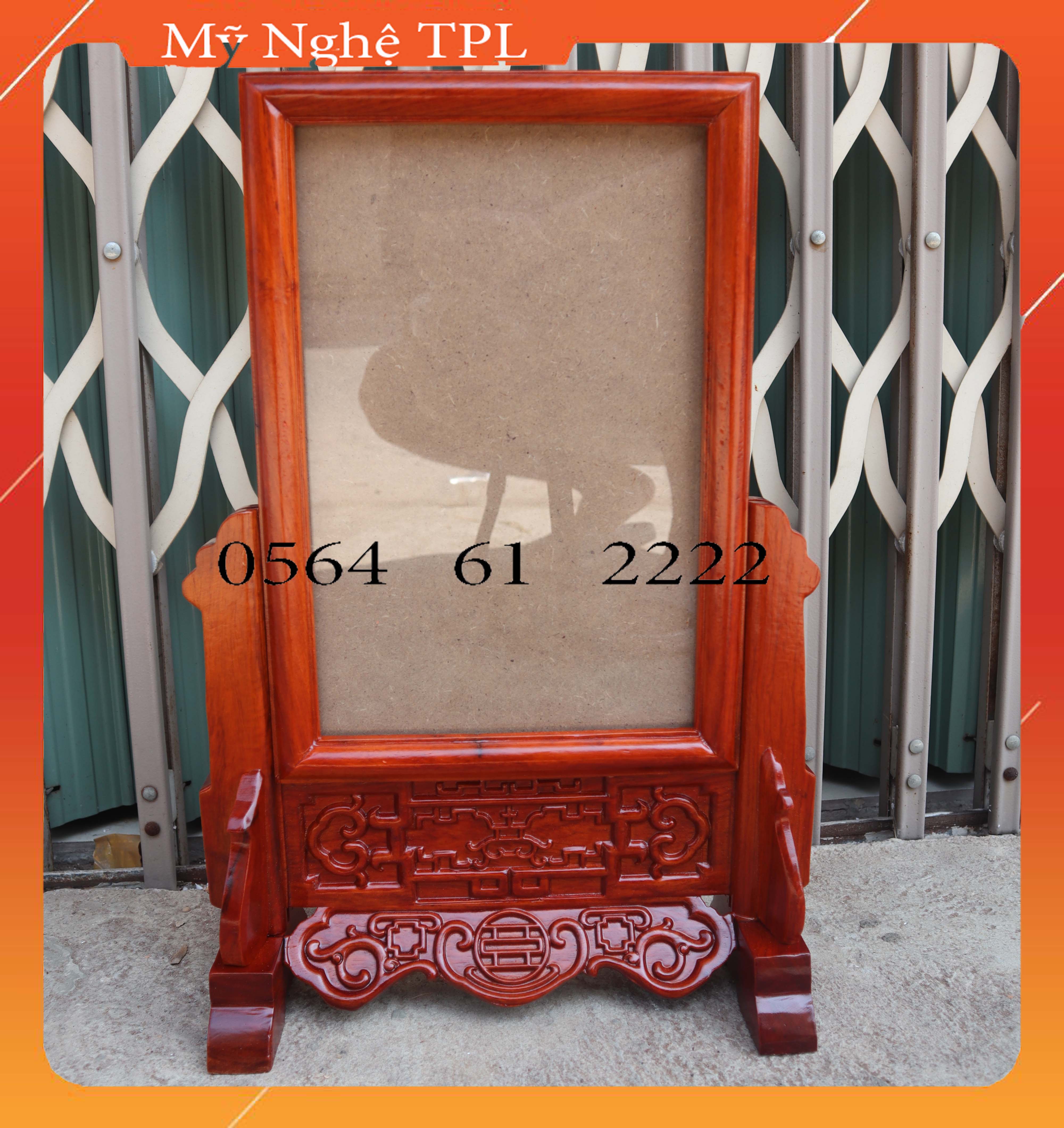 Khung ảnh thờ chiện đơn gỗ hương cỡ ảnh 20x30-ao