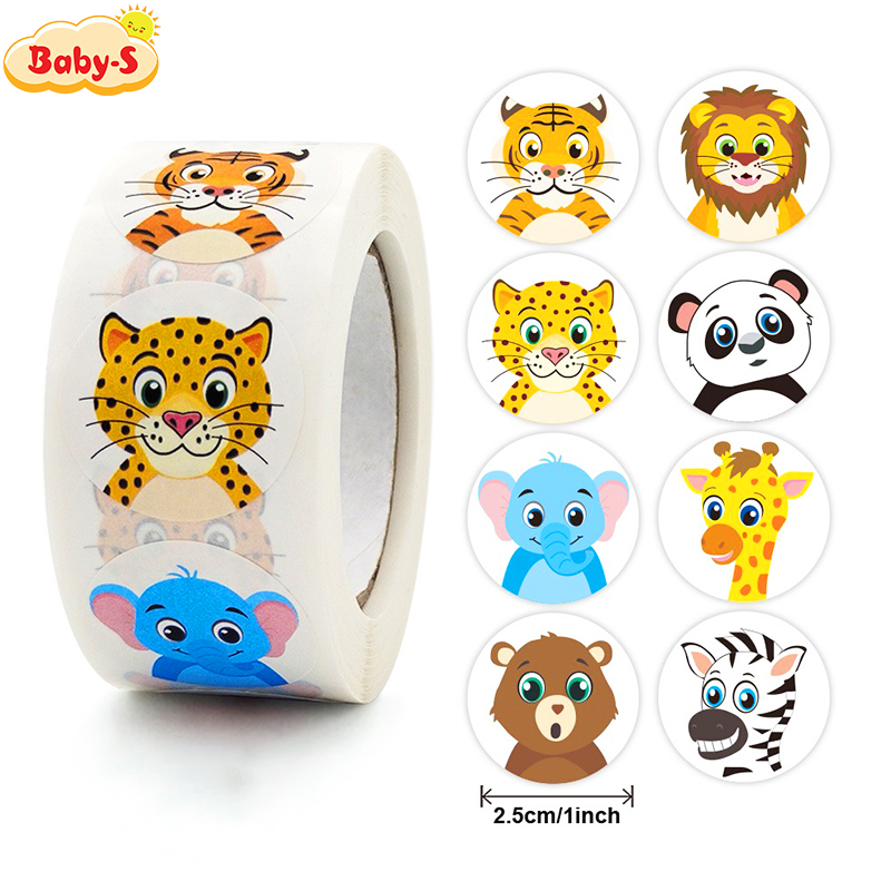 Cuộn 500 sticker, sticker khen thưởng cho bé với nhiều hình thú đáng yêu màu sắc bắt mắt khiến những giờ học của bé thêm sinh động Baby-S – SST012