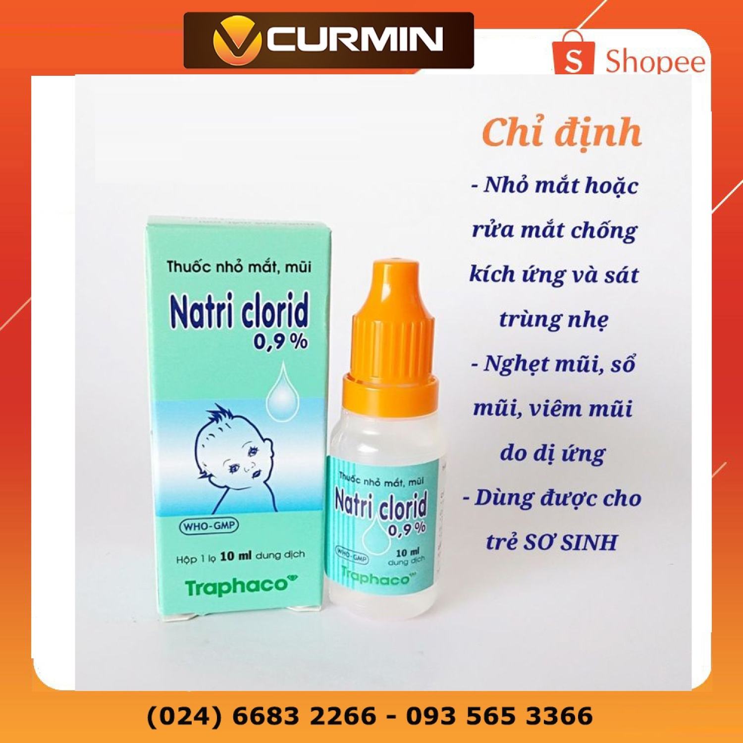 Nước muối sinh lý Natri Clocid 0,9% của Traphaco