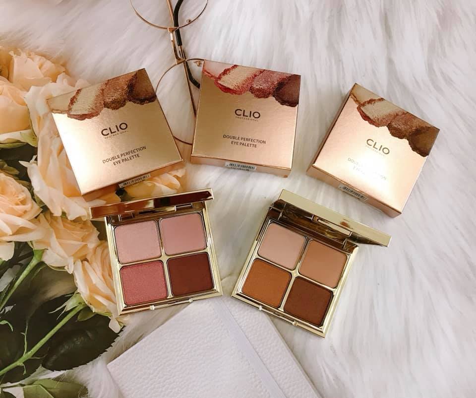 Bảng phấn mắt 4 màu Clio Double Perfection Eye Palette.